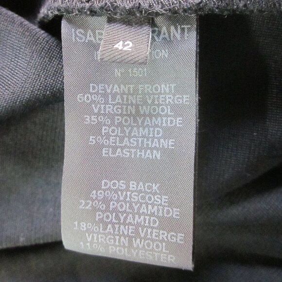 Isabel Marant Womens Size 42 Black Midi Sheath Dress of Mixed Materials Fits M - Picture 7 of 12